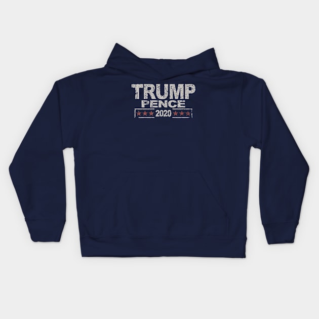 Distressed Donald Trump Mike Pence 2020 Kids Hoodie by Etopix